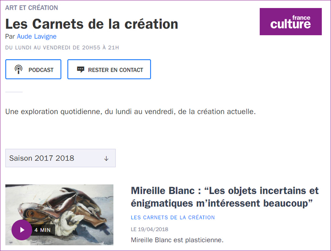 Mireille Blanc : Les objets incertains et énigmatiques m’intéressent beaucoup